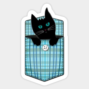 Black Pocket Cat Sticker